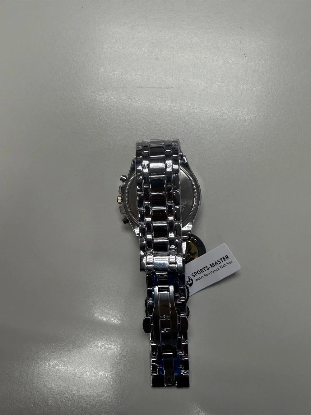 Men's Red Dial Stainless Steel Chronograph Watch